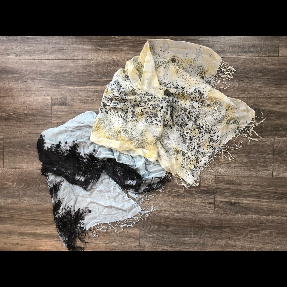 Bundle of 2 ladies large dress scarves